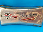 GDR Vermona harmonica with red and black logo and geometric cutouts on chrome covers – detail 8