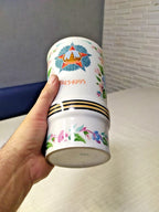 Hand-painted floral pattern and gold banding on the porcelain vase – detail 12