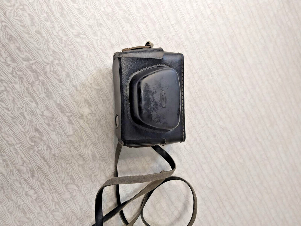Original black carrying case and lens cap for the Vilia