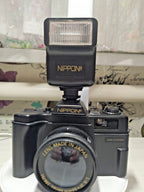 Point and shoot film camera kit with soft case, lens cap and lens hood