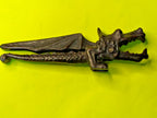 Vintage dragon nutcracker in cast metal, winged dragon figurine with hinged jaw