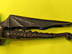 Winged dragon decor piece with dark aged patina – detail 6