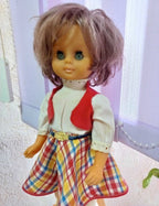 GDR toys: rooted ash-toned hair of the 45 cm vinyl doll