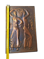 Vintage relief plaque showing natural patina and hammered texture – detail 6