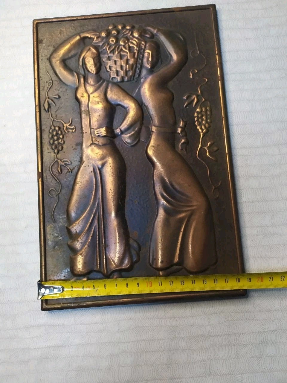 Back of hammered metal plaque with sturdy cardboard backing – detail 7