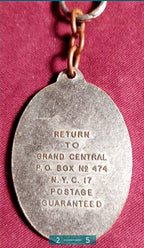 New York City postal history collectible key tag, side view