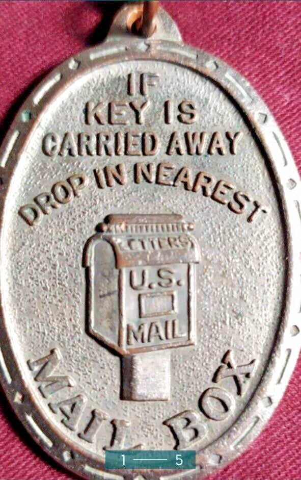 Reverse of vintage key fob: Return to Grand Central P.O. Box No. 474 N.Y.C. 17 – detail 5
