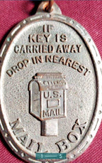 Reverse of vintage key fob: Return to Grand Central P.O. Box No. 474 N.Y.C. 17 – detail 5