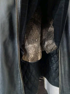 Vintage leather jacket mens back view in black genuine leather – detail 5