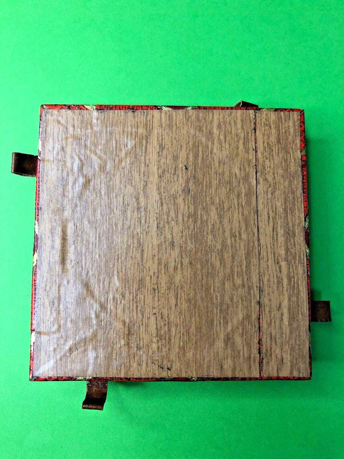 Handmade matchbox case top with embossed cigar labels – detail 8