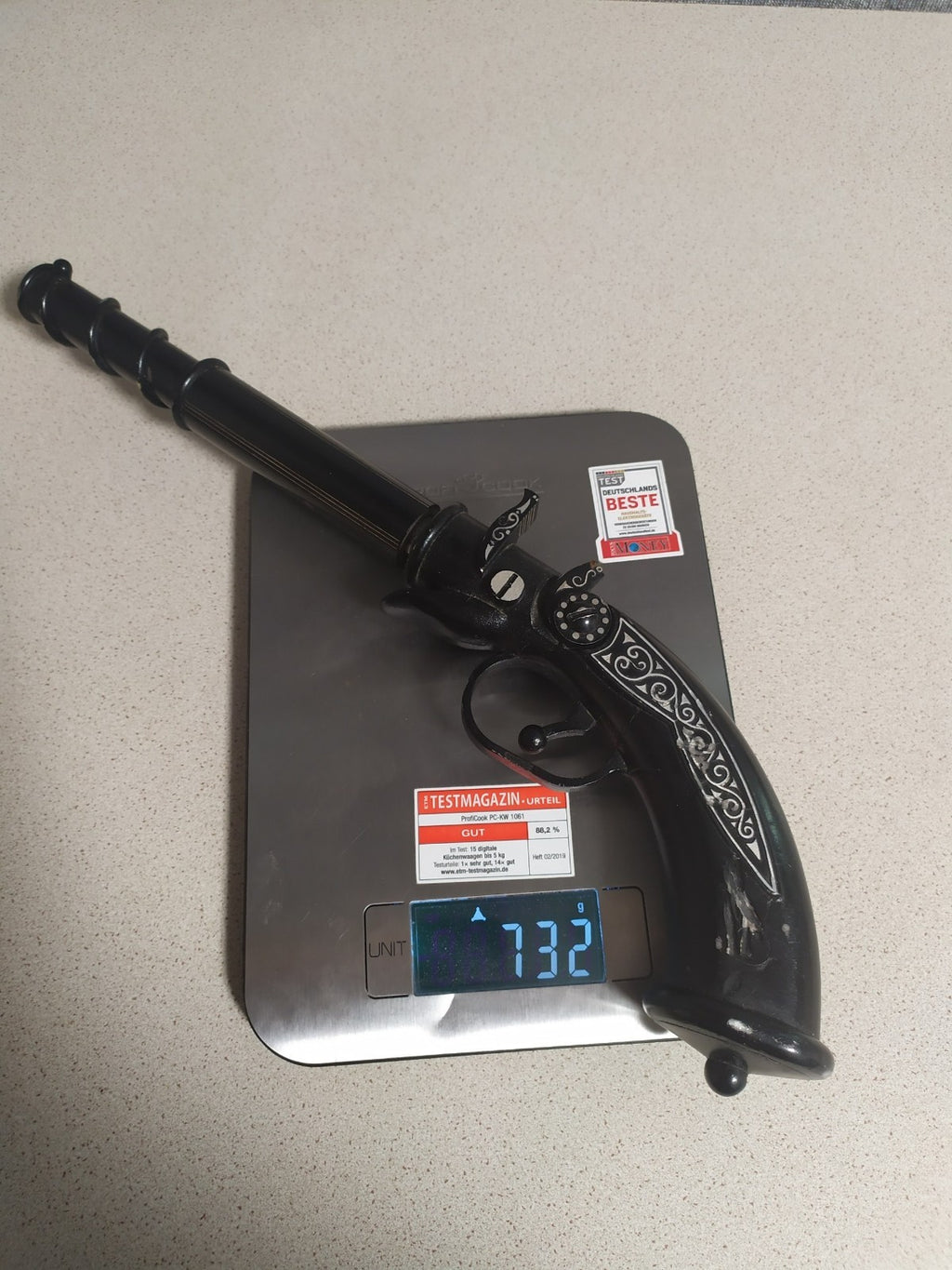 Russian metal pistol souvenir for collectors on display – detail 10