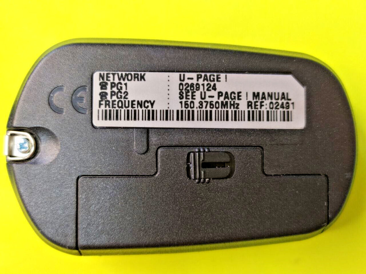 Red and black Philips Two Can pager side view
