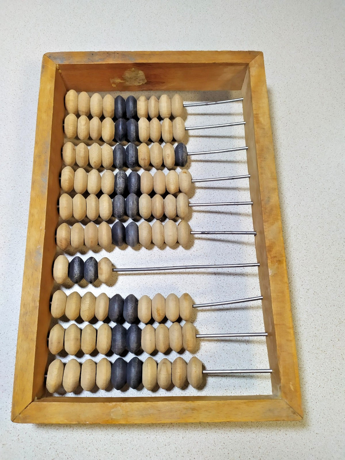 Russian schoty counting frame, scuffs on the frame and chips on dark beads