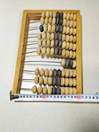 Russian schoty counting frame, scuffs on the frame and chips on dark beads – detail 6