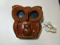 Vintage Soviet alarm clock Elektronika-01 in ceramic owl case with green VFD display