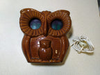 Vintage Soviet alarm clock Elektronika-01 in ceramic owl case with green VFD display