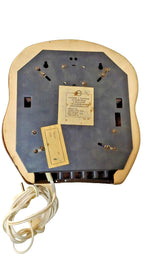 Elektronika clock owl with owlet, brown glazed ceramic body, front view – detail 8