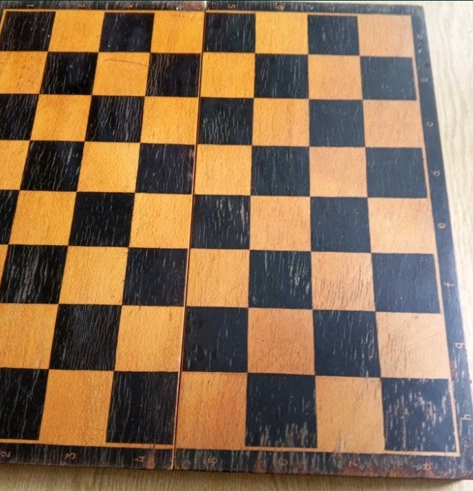 Soviet board game pieces: 16 black and 16 creamy white plastic chessmen – detail 5