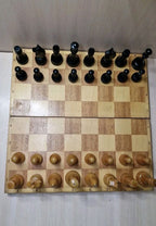 Soviet board game folding board with backgammon layout inside