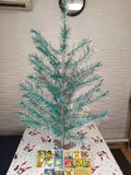 Vintage Soviet silver-green artificial Christmas tree 120 cm tall