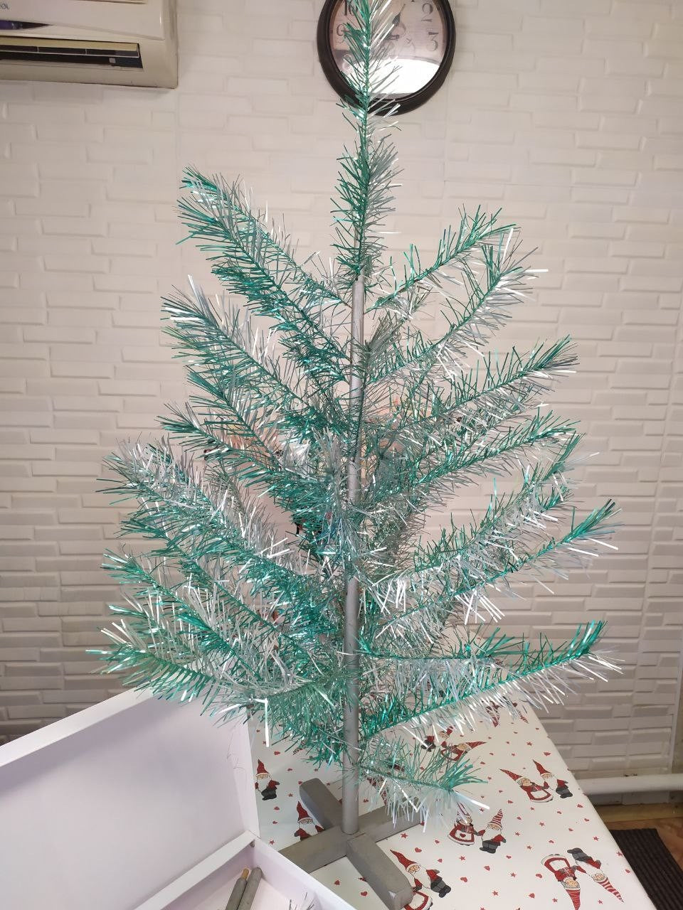 Silver-green branches of a vintage USSR artificial Christmas tree – detail 11