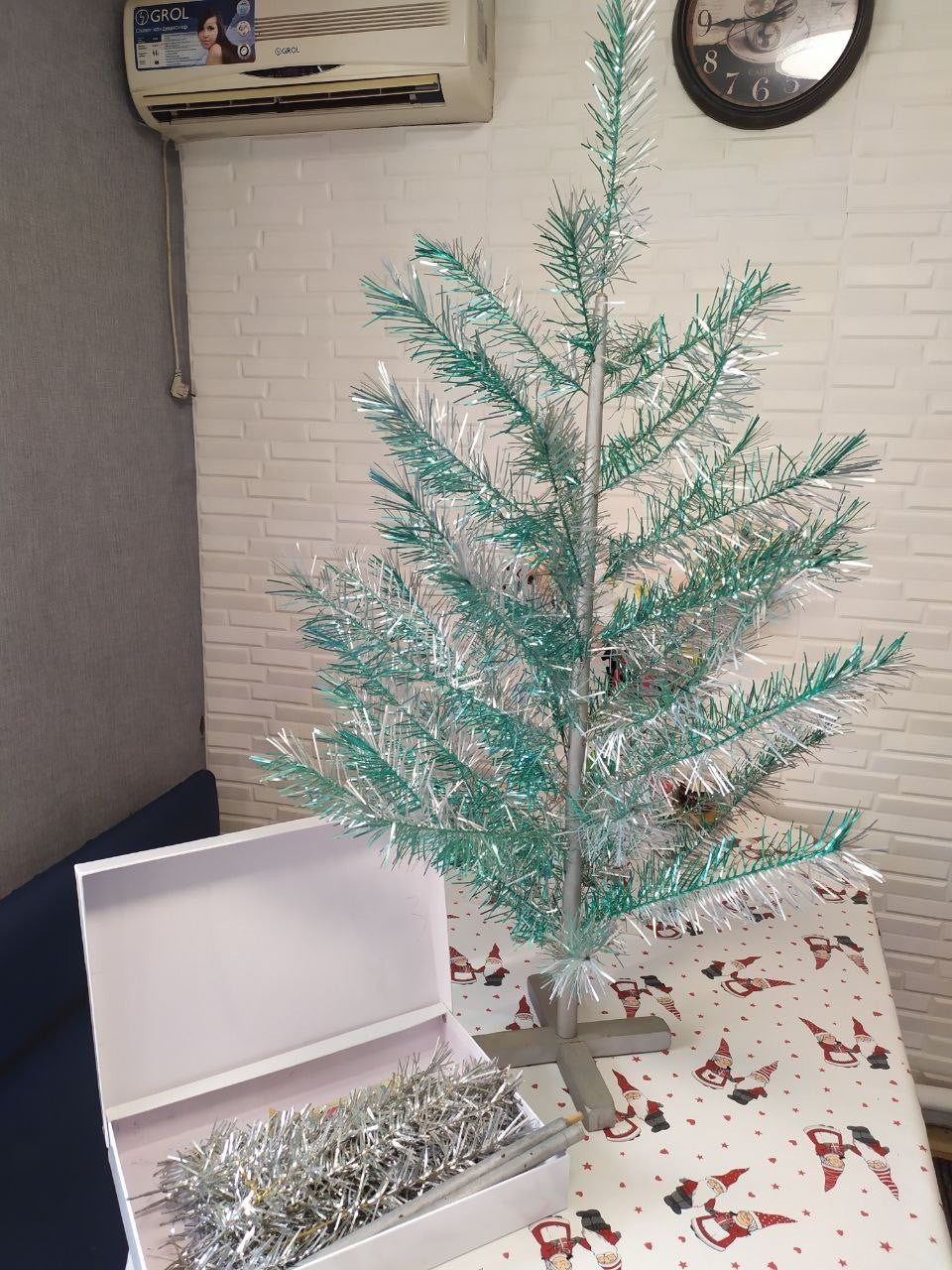Silver-green branches of a vintage USSR artificial Christmas tree – detail 8
