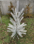Vintage Soviet Christmas tree in silver, mid-century modern style
