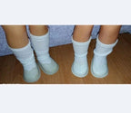 Vintage Soviet toys: pair of schoolgirl dolls with original factory shoes – detail 7