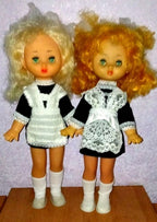 Soviet dolls with green sleep eyes and long blonde and ginger rooted hair – detail 8