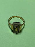 Vintage Soviet gold ring in 14K 585 assay gold, top view