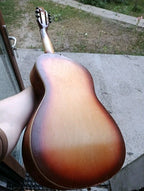 Lviv tailpiece with city coat of arms on Soviet archtop guitar