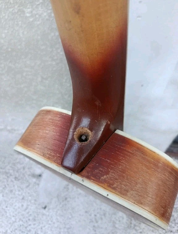 Lviv tailpiece with city coat of arms on Soviet archtop guitar – detail 5