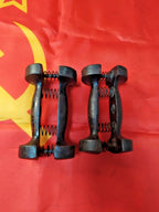 Pair of vintage Soviet hand grippers in heavy cast iron with steel springs