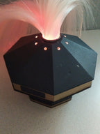 Soviet fiber optic lamp Victoria with black and gold octagonal plastic base