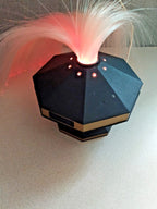 Space Age night light from the USSR, close-up of the glowing fiber bundle