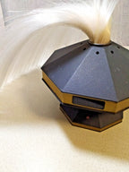 Soviet fiber optic lamp Victoria with black and gold octagonal plastic base – detail 5
