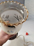 Soviet desk lamp frosted glass shade with gold-rimmed ruffled top – detail 8