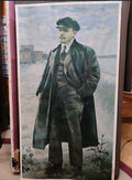 Vintage Soviet Lenin poster of V.I. Lenin at Volkhovstroy after Isaak Brodsky