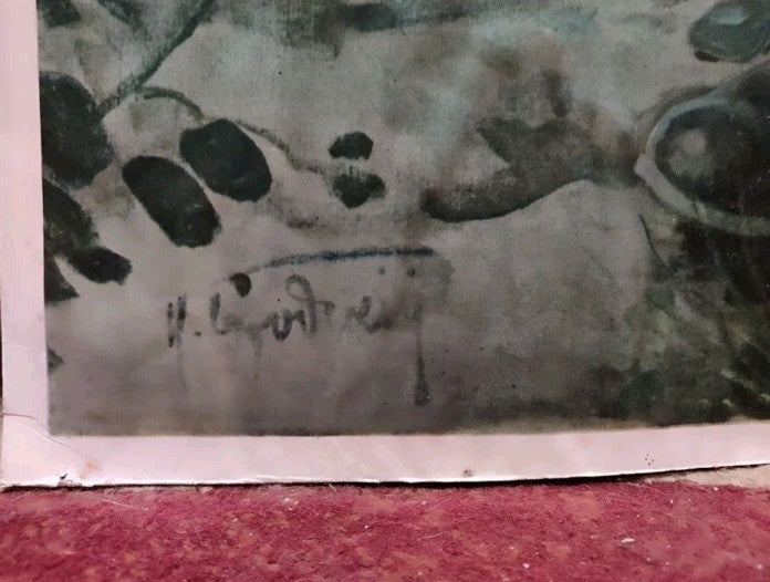 Facsimile signature of Isaak Brodsky in the lower corner of the poster