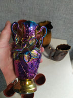 Tree trunk ceramic pitcher with four small cups, Soviet home decor – detail 12