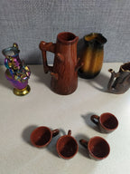 Soviet vase with raised roses and iridescent carnival finish – detail 13