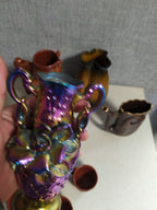 Vasylkiv majolica deer mug with relief deer and spiral patterns – detail 14