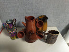 Tree trunk ceramic pitcher with four small cups, Soviet home decor – detail 15
