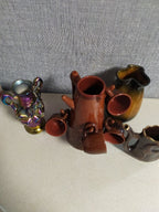 Soviet vase with raised roses and iridescent carnival finish – detail 16