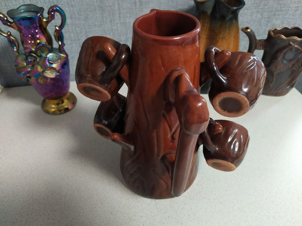 Soviet vase with raised roses and iridescent carnival finish – detail 7