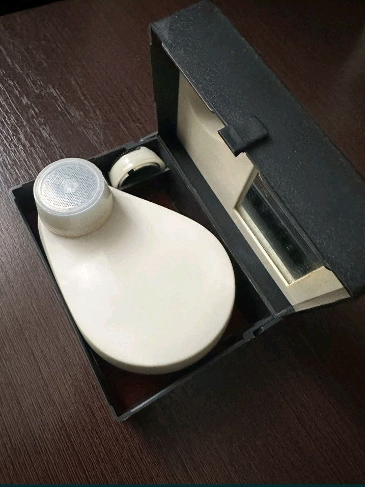 Made in USSR wind-up shaver in its open hard case