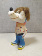 Nu Pogodi Wolf toy with red pom-pom cap and synthetic hair