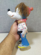 Measuring the 9 inch USSR cartoon character rubber toy