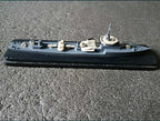 Soviet warship model deck detail with gun turrets, radar and lifeboats
