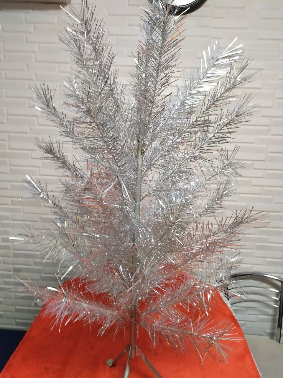 Folding metal tripod stand of a Soviet tinsel tree